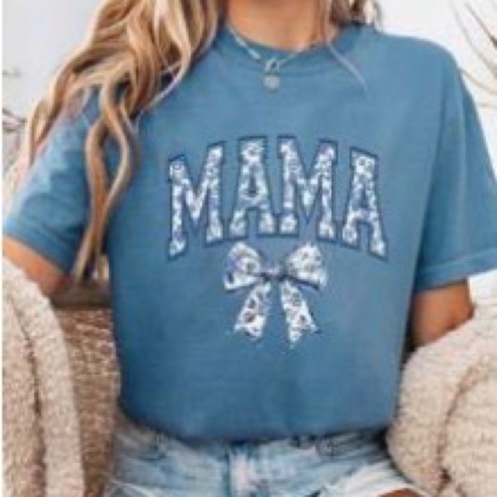 Blue 'MAMA' Graphic Tee